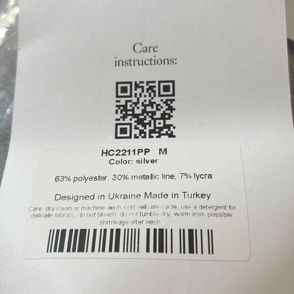 Sleeper Venera Lurex Lounge Suit Set Top and Pants Silver Flared Cuffs NWT $350 - Picture 7 of 11